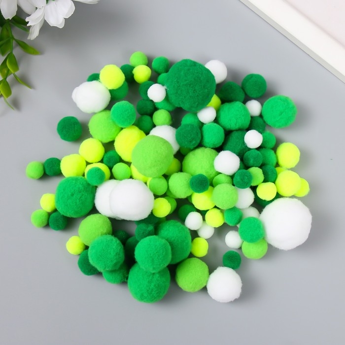 Декор для творчества Декор для творчества "Помпончики. Зелёный мыс" d=1-3 см набор 135 шт