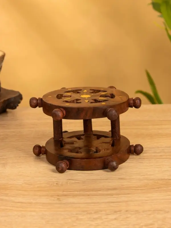 Подставка под горячее  Подставка под горячее "Штурвал" (набор 6 шт), 12х11,5х6,8 см,  дерево шишам