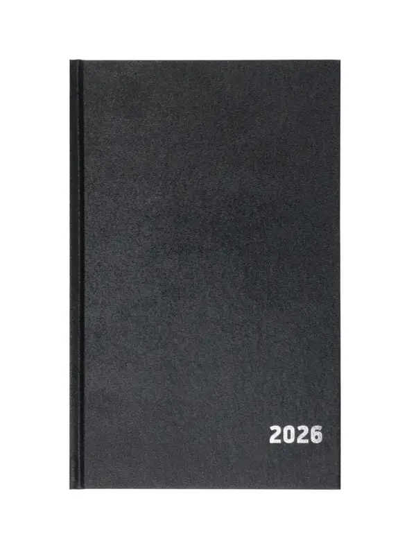 Ежедневник датир 2026г А5 168л б/вин, Черный Ежедневник датир 2026г А5 168л б/вин, Черный