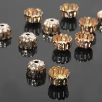 Шапочки для бусин (набор 30шт) СМ-027, 4×10 мм, цвет золото