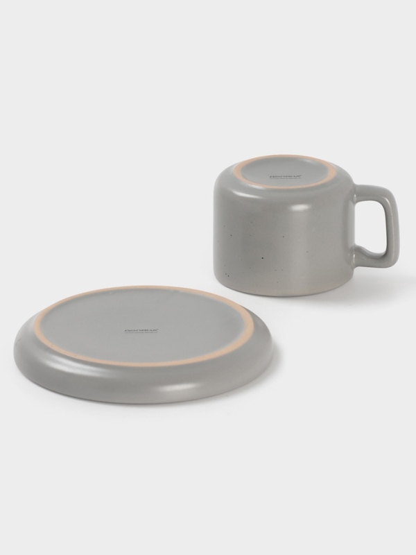 Набор чайный на 1 персону Доляна "Гранит" блюдце 15,5х см, кружка 12х9х7,5 см, белый в крап