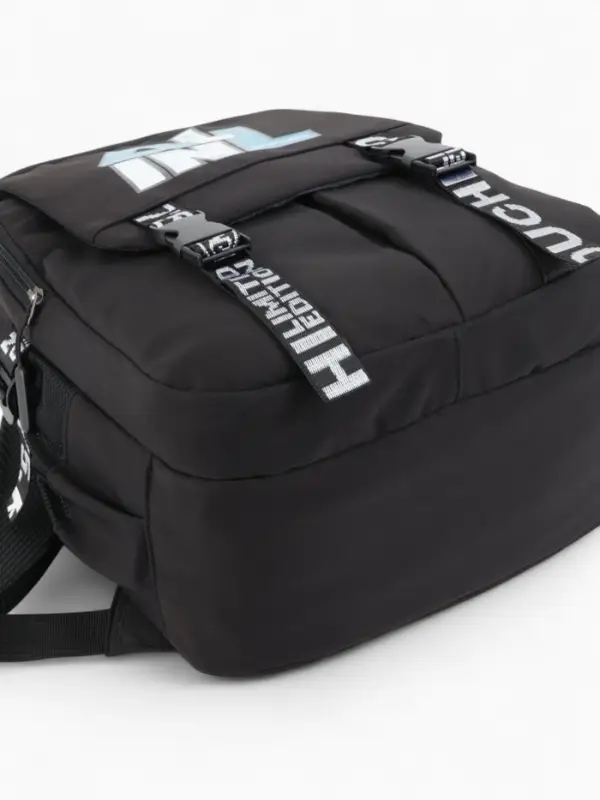 Рюкзак школьный на молнии, с карманами, принтом, размер 28×11×41 см, чёрный/голубой/белый Рюкзак школьный на молнии, с карманами, принтом, размер 28×11×41 см, чёрный/голубой/белый