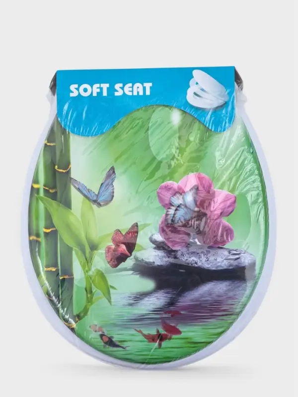 Сиденье для унитаза с крышкой Доляна &laquo;Камни дзен&raquo;, 40&times;37 см, мягкое