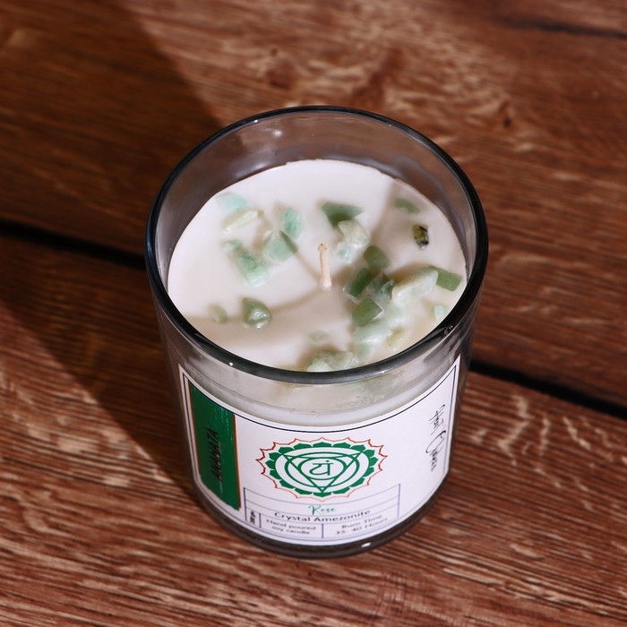 Свеча соевая  Свеча соевая "7 чакр" с кристаллами, 200 гр, Анахата