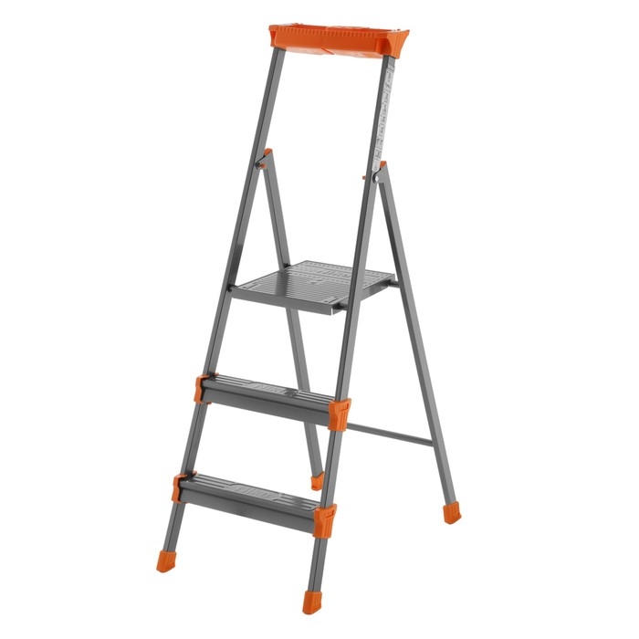 Стремянка Nika СМ3, широкие ступени, высота до рабочей площадки 625 мм, 3 ступени Стремянка Nika СМ3, широкие ступени, высота до рабочей площадки 625 мм, 3 ступени