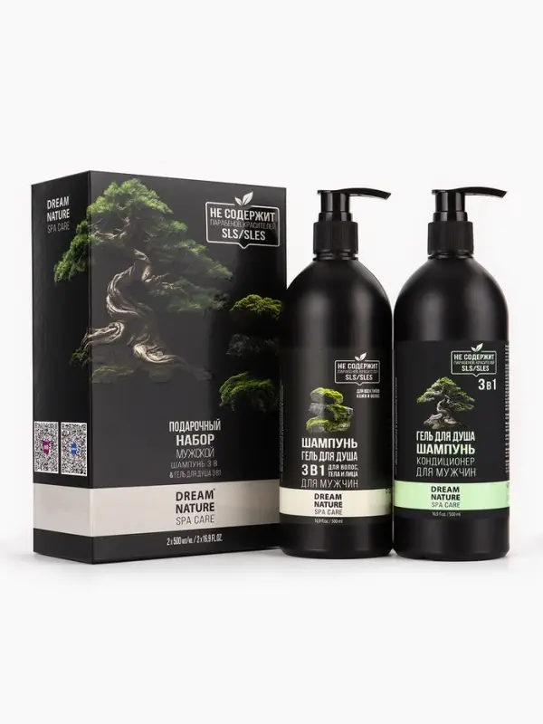 Подарочный набор мужской DREAM NATURE SPA CARE  Подарочный набор мужской DREAM NATURE SPA CARE "Японские мотивы": шампунь 3 в 1 и гель для душа 3 в