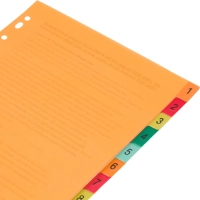 Разделитель листов с индексами Комус, А4, цифровой 1-12, цветн.пластик