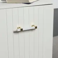Ручка-скоба CAPPIO PK117, м/о 96 мм, цвет белый/золото