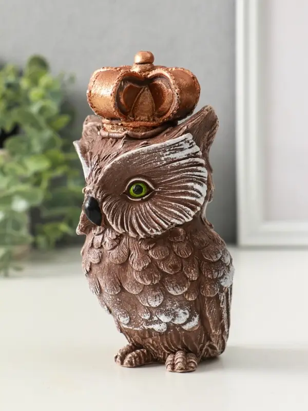 Фигура Фигура "Сова императорская" размер 15х8х6 см, гипс, коричневый