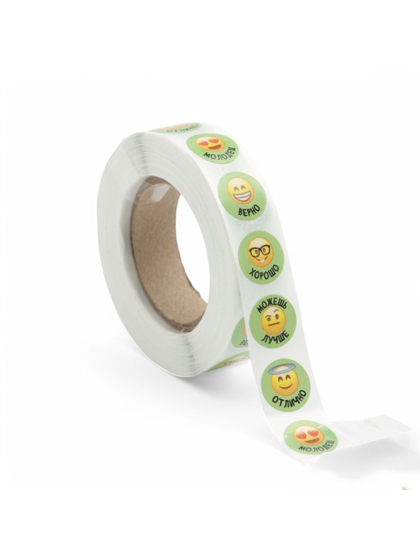 Наклейки в рулоне «Смайлы-эмоции» диаметр 1,5 см, 1000 шт. Наклейки в рулоне «Смайлы-эмоции» диаметр 1,5 см, 1000 шт.