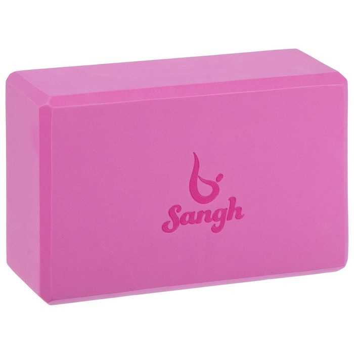 Блок для йоги Sangh, 23х15х8 см, цвет розовый Блок для йоги Sangh, 23х15х8 см, цвет розовый