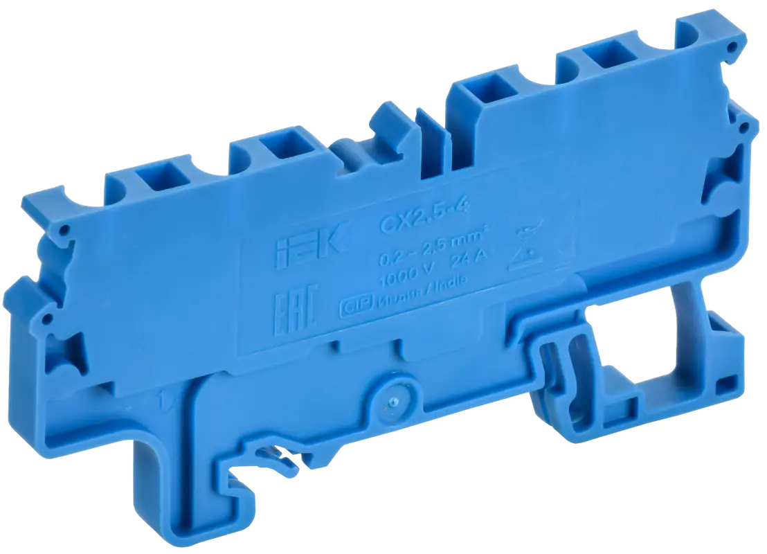 ARMAFIX Клемма пружинная CX2.5-4 BU 2,5мм2 четырехконтактная синяя IEK