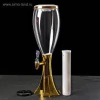 Башня пивная Gold, колба с подсветкой, 3 л, пластик, батарейки cr 2032, золотистая