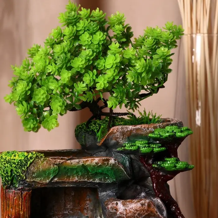 Фонтан настольный «Мельница на камнях под деревом», 12×18×29 см, с подсветкой, без шарика