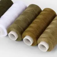 Нитки, 40/2, 183 м, набор 5 шт., хаки, зелёные