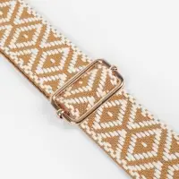 Ручка для сумки &laquo;Ромбы&raquo;, стропа, 135&plusmn;3&times;3.8 см, цвет горчичный, белый