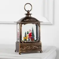 Светодиодная фигура &laquo;Дед Мороз и оленёнок&raquo; 14.5&times;22&times;8 см, металл, от батареек ААх3, USB, свечение тёплое белое
