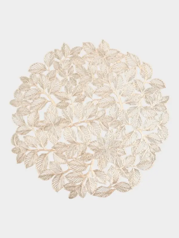 Набор салфеток сервировочных на стол Доляна &laquo;Листья&raquo;, 38&times;38 см, 4 шт., ПВХ, золотистый