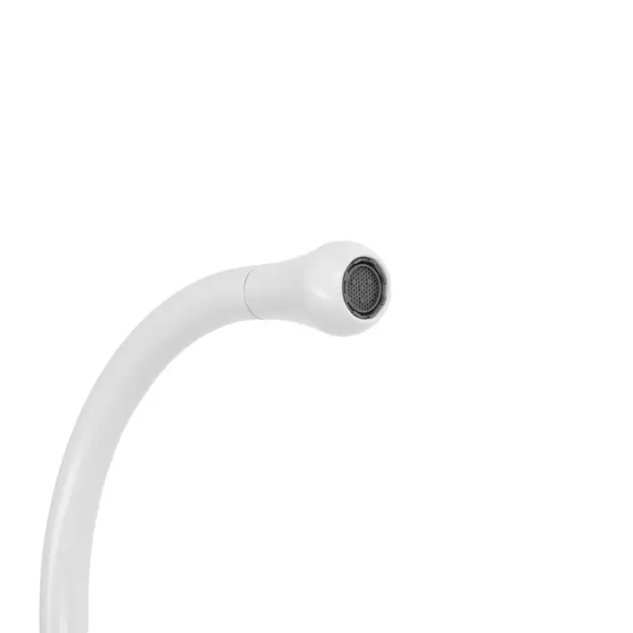 Смеситель для кухни ZEIN Z3744, &laquo;капелька&raquo;, однорычажный, высота излива 26 см, белый