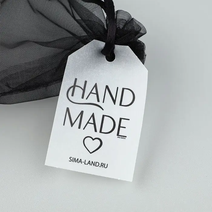 Мешочек подарочный из фатина с термонаклейкой «Ручная работа», 11 х 16 см +/- 1.5 см Мешочек подарочный из фатина с термонаклейкой «Ручная работа», 11 х 16 см +/- 1.5 см