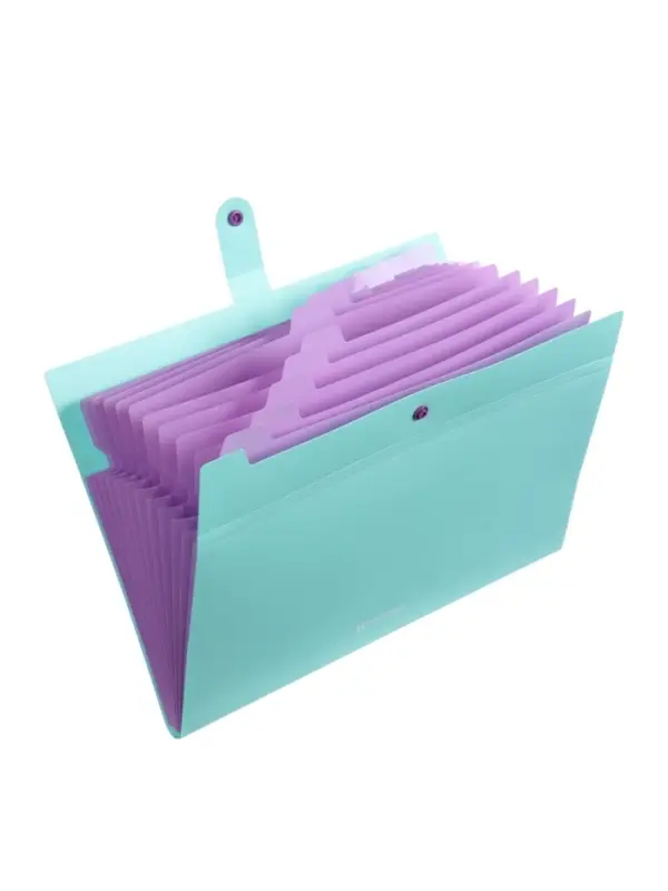 Папка А4 Haze, 12 отделений, 600 мкм, на кнопке, мятная