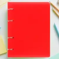 Тетрадь на кольцах Calligrata А5, 120 листов, в клетку, пластиковая обложка, блок офсет, красная