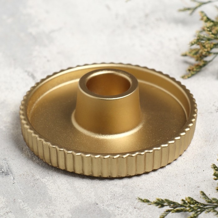 Подсвечник Подсвечник "Рельеф", 3х9.5 см, золото