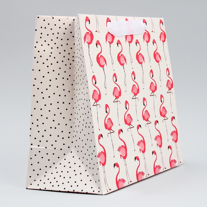 Пакет подарочный ламинированный горизонтальный, упаковка, «Фламинго», ML 27 х 23 х 11,5 см Пакет подарочный ламинированный горизонтальный, упаковка, «Фламинго», ML 27 х 23 х 11,5 см