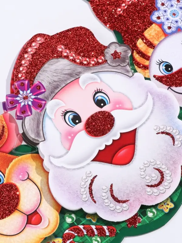 Плакат на стену «Новогодний венок» Дед Мороз, 25×32 см Плакат на стену «Новогодний венок» Дед Мороз, 25×32 см