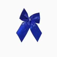 Ёлочные игрушки 6 шт. &laquo;Зимнее волшебство. Бантик неон&raquo; пластик, 8&times;7 см, синий