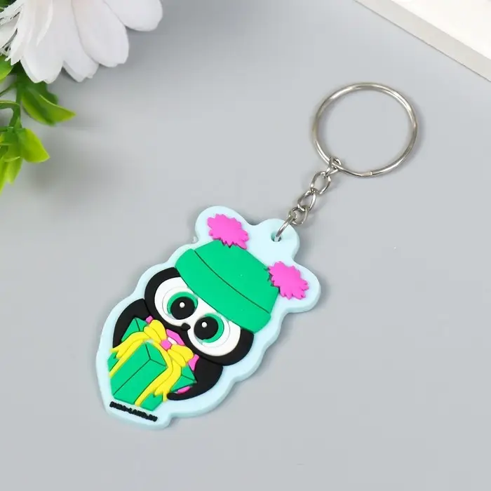 Брелок резина Брелок резина "Совушка в шапке с ушками, с подарком" 6х3,5 см