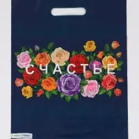 Пакет "Счастье, полиэтиленовый с вырубной ручкой 30х40 см, 60 мкм Пакет "Счастье, полиэтиленовый с вырубной ручкой 30х40 см, 60 мкм