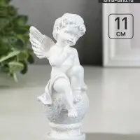 Фигура гипс &laquo;Ангел на шаре&raquo;, перламутр, 11&times;5&times;5 см
