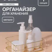 Органайзер для хранения косметических принадлежностей &laquo;РАФАЭЛЬ&raquo;, 17&times;12&times;6 см, цвет золотистый