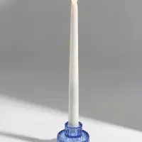 Подсвечник стеклянный &laquo;Рибс&raquo;, 6.3&times;6.3&times;5.5 см, d=2.5 / 5.5 см