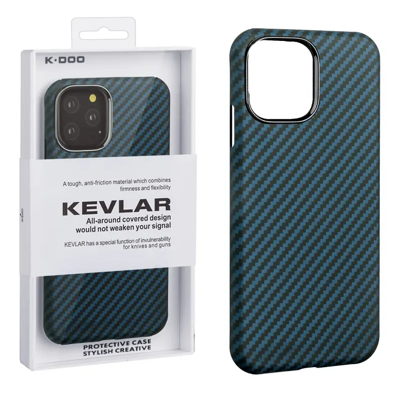 Чехол iPh 12/12 Pro Kevlar Blue K-DOO