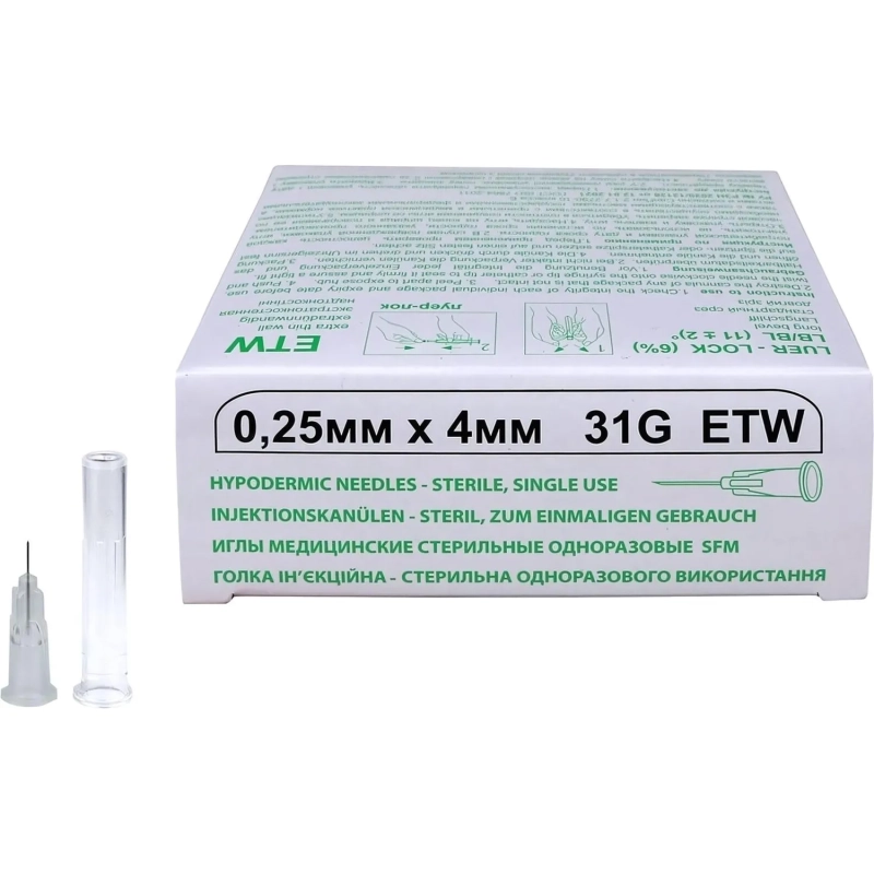 Игла мед. стерил. одноразовая 31G  (0,25х4), SFM, 50 шт/упаковка