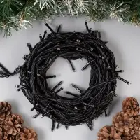 Гирлянда &laquo;Нить&raquo; 10 м, IP44, УМС, тёмная нить, 100 LED, свечение тёплое белое, 220 В