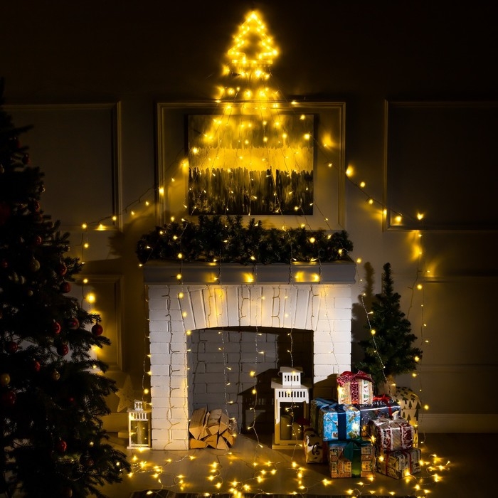 Светодиодная фигура «Ёлка» 3.5 м, пластик, 9 нитей, 220 В, свечение тёплое белое Светодиодная фигура «Ёлка» 3.5 м, пластик, 9 нитей, 220 В, свечение тёплое белое