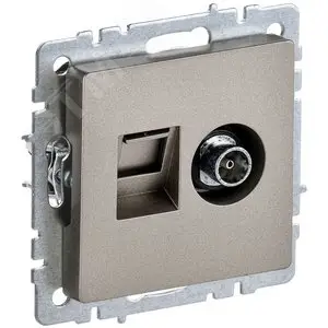 BRITE Розетка двойная TV+RJ45 кат.5E РТВ/РК12-БрШ шампань