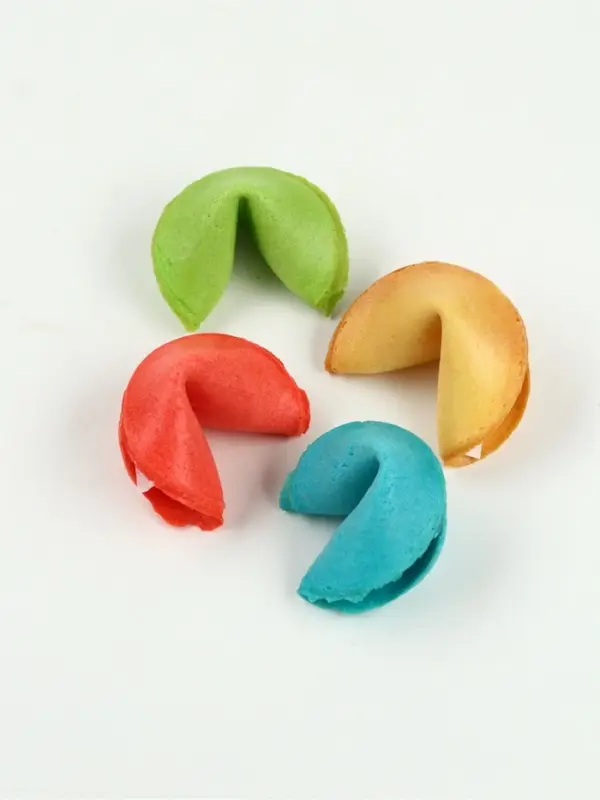 Печенье с предсказанием цветное в PVC-коробке Печенье с предсказанием цветное в PVC-коробке "Сладкого нового года", 4 шт