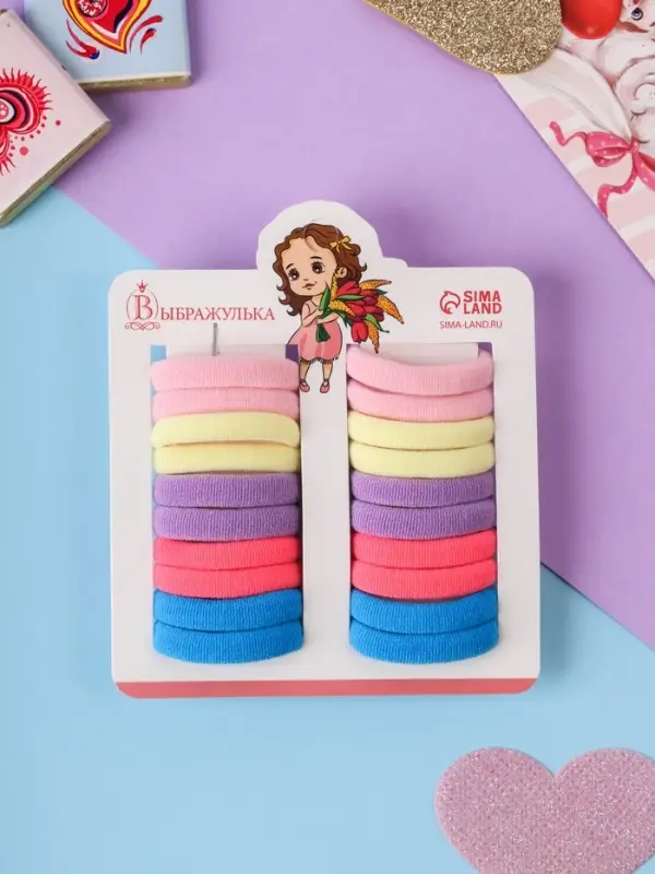 Резинки для волос «Аделия», набор 20 шт., ассорти, 3 см, МИКС Резинки для волос «Аделия», набор 20 шт., ассорти, 3 см, МИКС