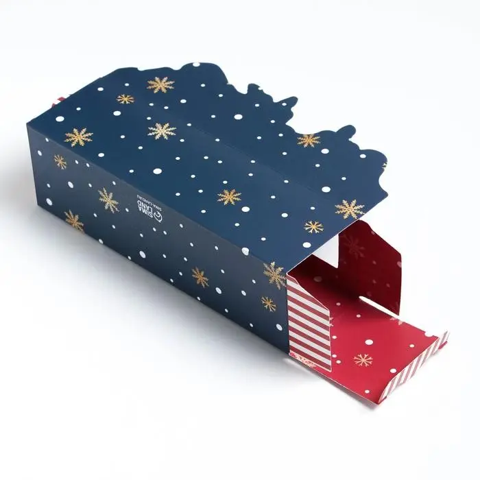 Коробка для макарун «Весёлого нового года!», 18×5.5×5.5 см