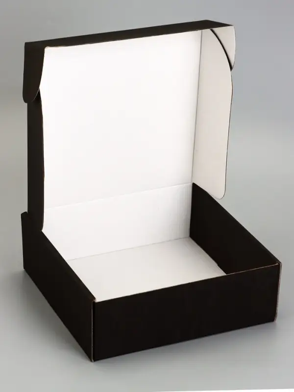 Коробка самосборная, чёрная, для подарков, хранения и отправки посылок, 23&times;23&times;8 см