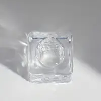 Подсвечник стекло на 1 свечу "Куб. Лёд" прозрачный d=2 см 4х4х4 см