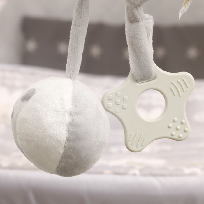 Растяжка - спираль с игрушками дуга на коляску / кроватку для малышей «Коровка», с пищалкой, прорез., Крошка Я Растяжка - спираль с игрушками дуга на коляску / кроватку для малышей «Коровка», с пищалкой, прорез., Крошка Я