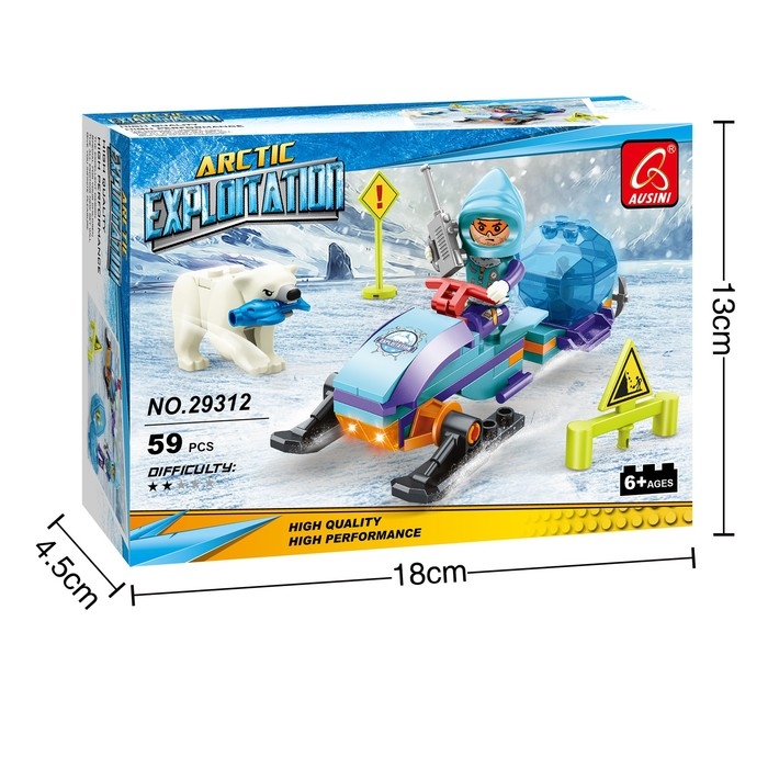 Конструктор Арктика «Снегоход», 59 деталей Конструктор Арктика «Снегоход», 59 деталей