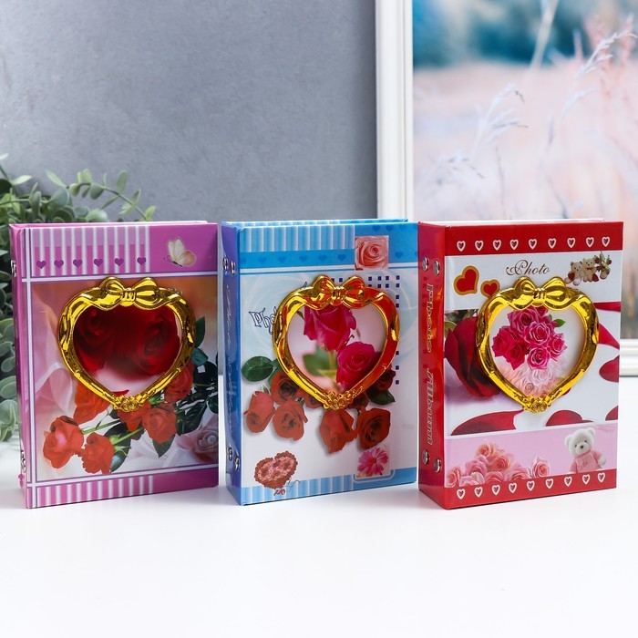 Фотоальбом 96фото 10х15 см  Фотоальбом 96фото 10х15 см "Золотая рамка" МИКС 16,5х12,5х4,5 см