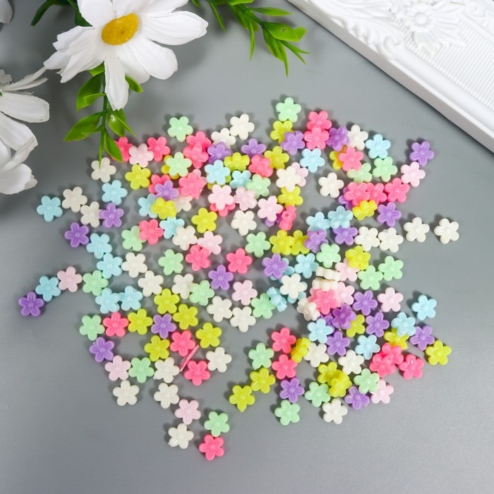 Бусины для творчества пластик Бусины для творчества пластик "Цветочек. Пастельные тона" набор 20 гр 0,8х0,8 см