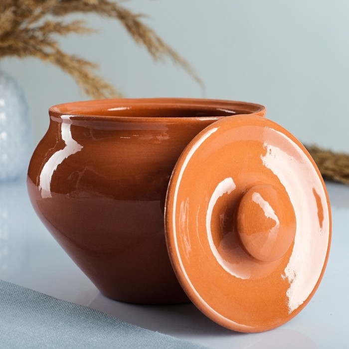 Горшочек под жаркое с крышкой  Горшочек под жаркое с крышкой "Вятский" 0,9л, терракота